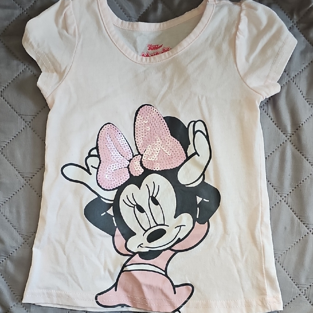 Disney Minnie Mouse Pink and Black Short Sleeve Tee
